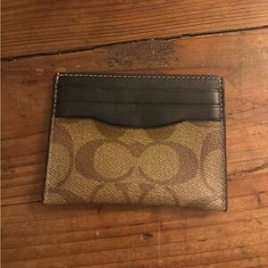 Coach Tan and Black Card holder in great condition